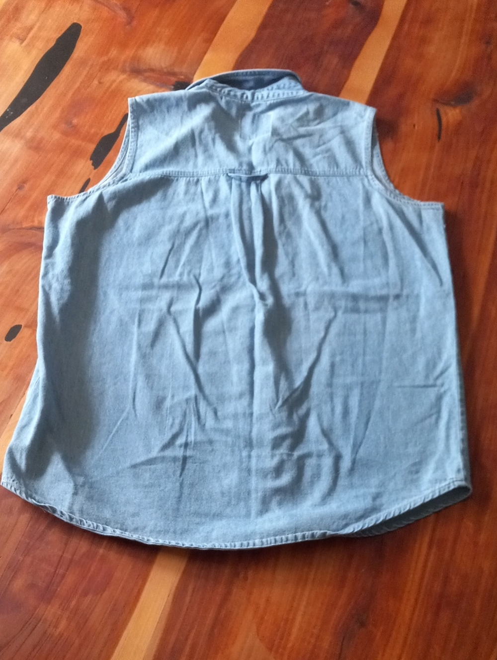 Vtg Andrews Blues Cotton Sleeveless Denim Shirt Size L - Picture 3 of 5